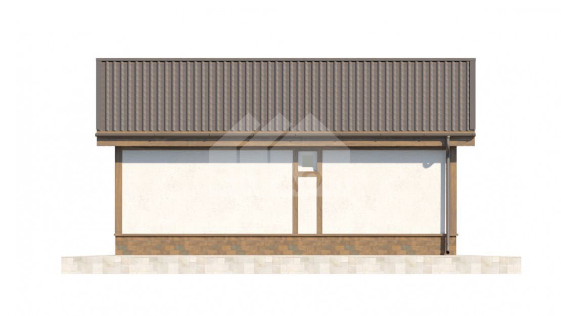 Эскиз фасада каркасного дома Гурон (вид сзади)