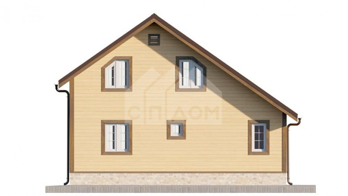 Эскиз фасада каркасного дома Ялта (вид сзади)